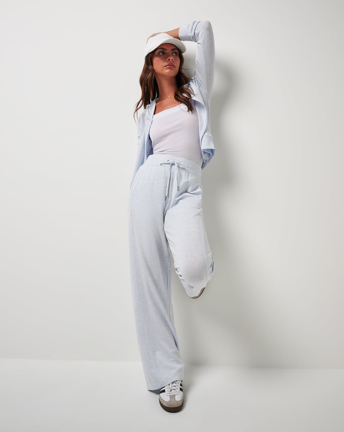 TravisMathew | Cloud Terry Wide Leg Pant - Heather Ancient Water