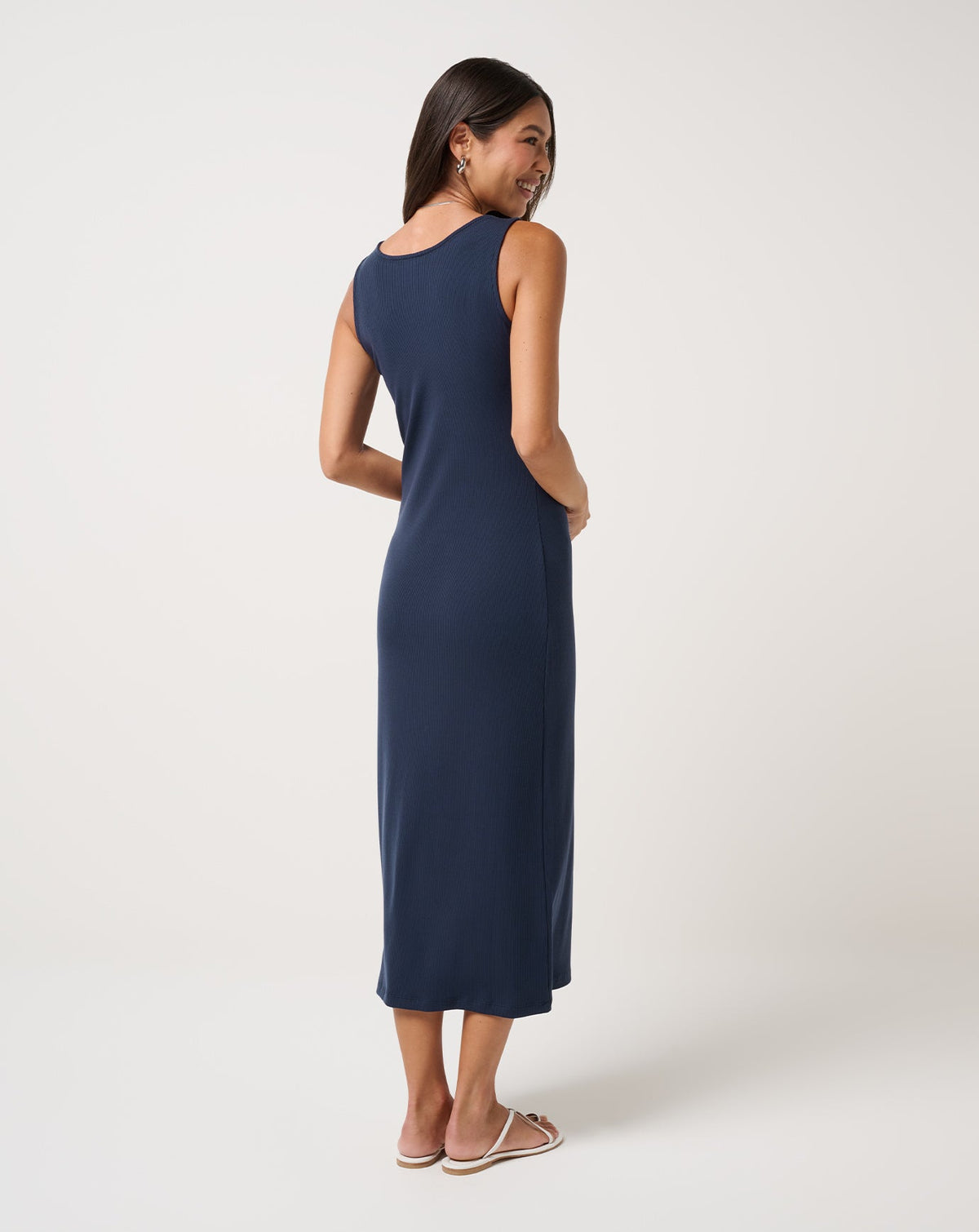 TravisMathew | Cloud Rib Button Tank Dress - Navy Blazer