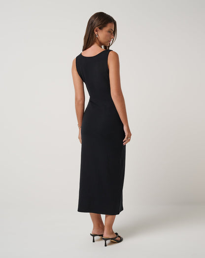 TravisMathew | Cloud Rib Button Tank Dress - Black