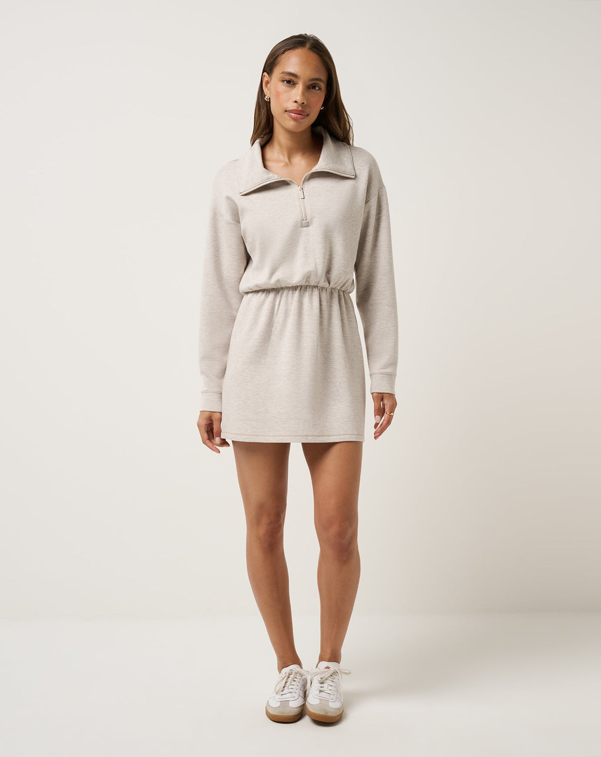 TravisMathew | Skyloft Soft Zip Dress - Heather Savannah Tan