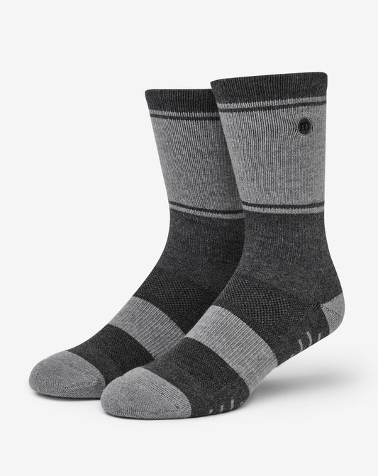 TravisMathew | Baja 2.0 Crew Sock - Heather Grey Pinstripe