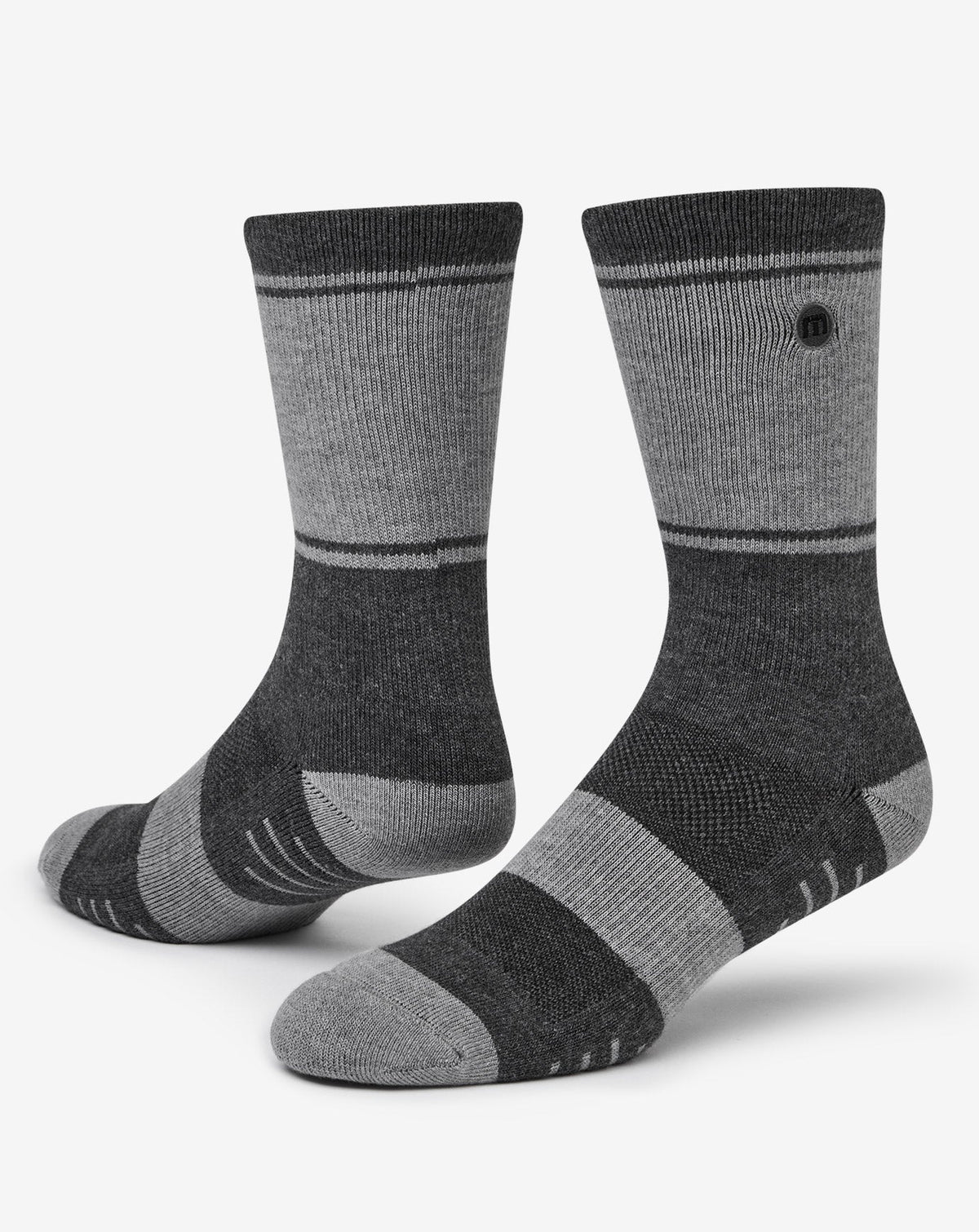 TravisMathew | Baja 2.0 Crew Sock - Heather Grey Pinstripe