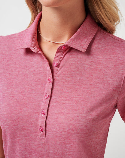 TravisMathew | Featherweight Active Polo - Heather Persian Red