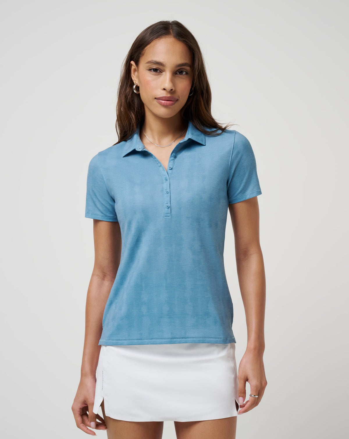 TravisMathew | Featherweight Active Printed Polo - Smoke Blue Multi