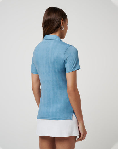 TravisMathew | Featherweight Active Printed Polo - Smoke Blue Multi