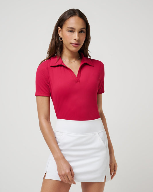 TravisMathew | Moveknit Vneck Polo - Persian Red