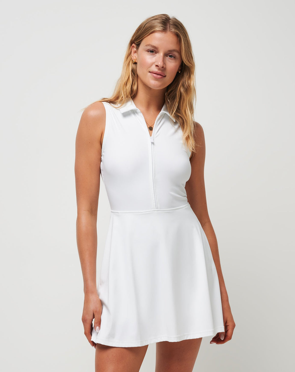 TravisMathew | Moveknit Sleeveless Polo Dress - White