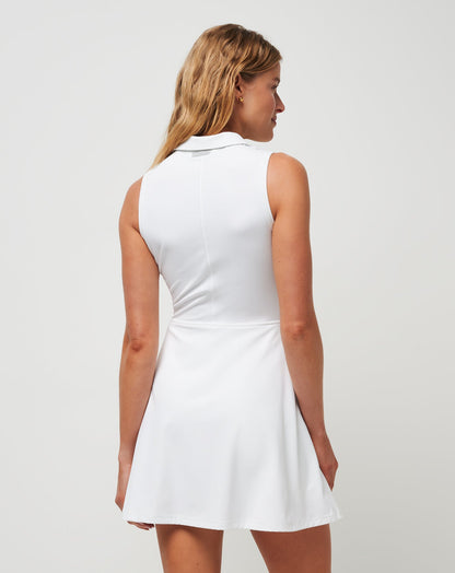 TravisMathew | Moveknit Sleeveless Polo Dress - White