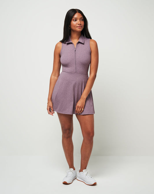 TravisMathew | Moveknit Sleeveless Polo Dress 2.0 - Heather Moonscape