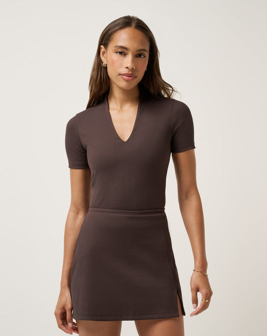 TravisMathew | Limitless Moveknit Short Sleeve Top - Coffee Grounds