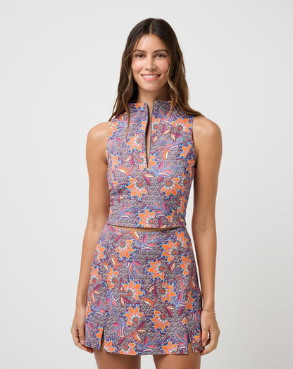 TravisMathew | Sunfire Zip Tank - Persian Red Multi
