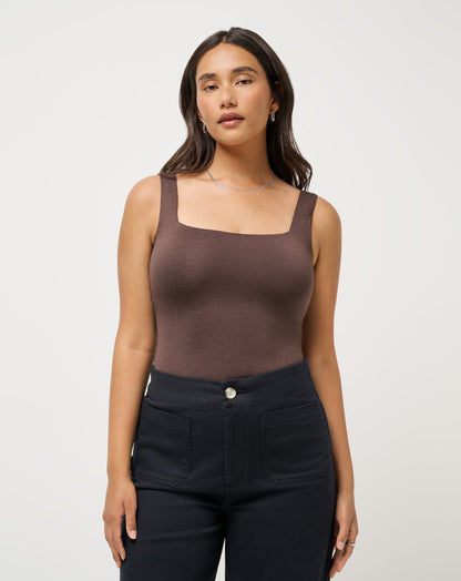 TravisMathew | Skyline Tank Bodysuit - Heather Coffee Grounds