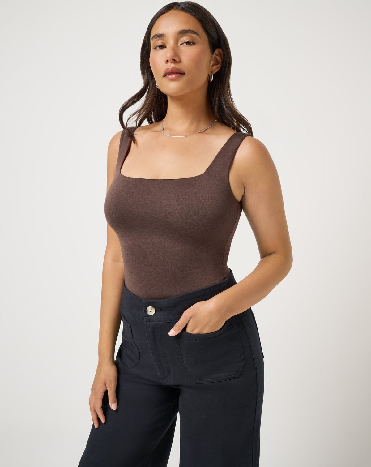 TravisMathew | Skyline Tank Bodysuit - Heather Coffee Grounds