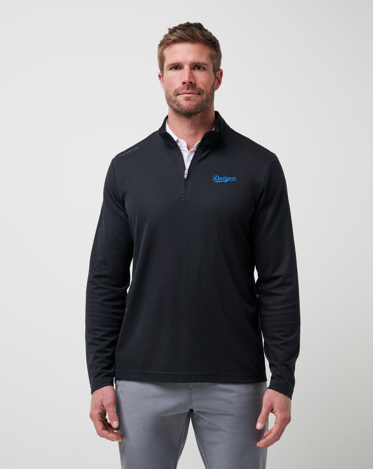 TravisMathew | Los Angeles Dodgers Time To Tailgate Quarter Zip - Black