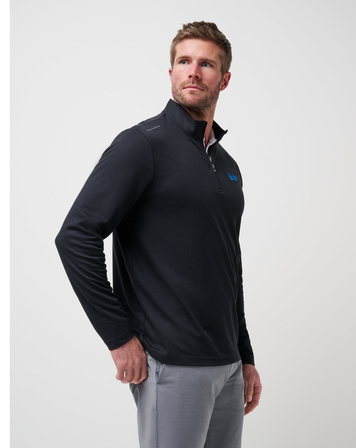 TravisMathew | Los Angeles Dodgers Time To Tailgate Quarter Zip - Black