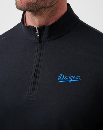 TravisMathew | Los Angeles Dodgers Time To Tailgate Quarter Zip - Black