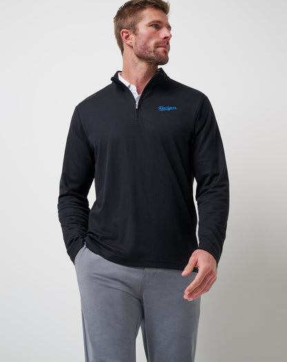 TravisMathew | Los Angeles Dodgers Time To Tailgate Quarter Zip - Black