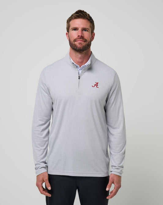 TravisMathew | Alabama Time To Tailgate Quarter Zip - Heather Grey