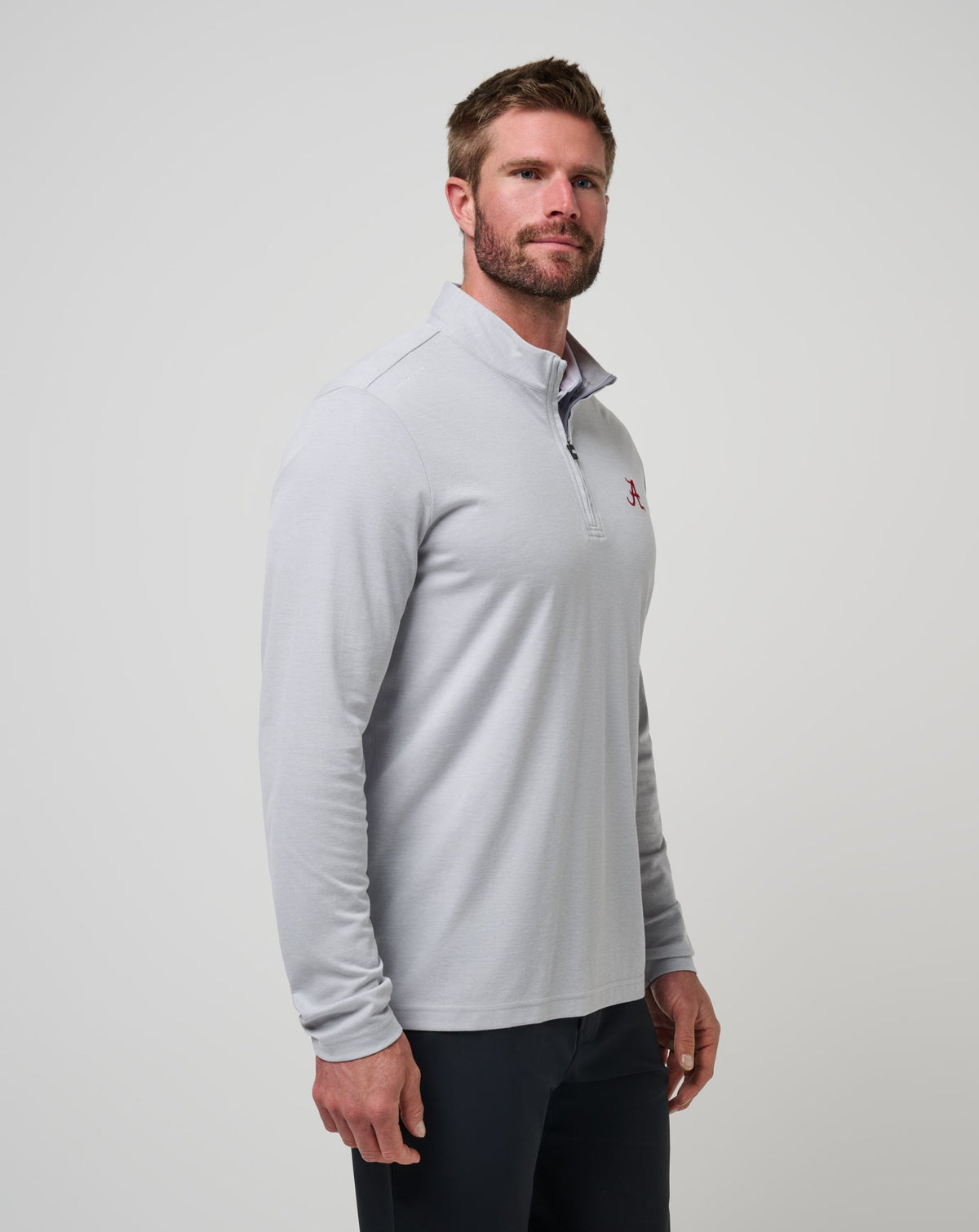 TravisMathew | Alabama Time To Tailgate Quarter Zip - Heather Grey