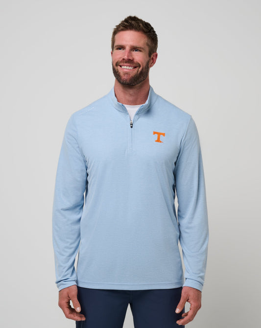 TravisMathew | Tennessee Time To Tailgate Quarter Zip - Heather Blue