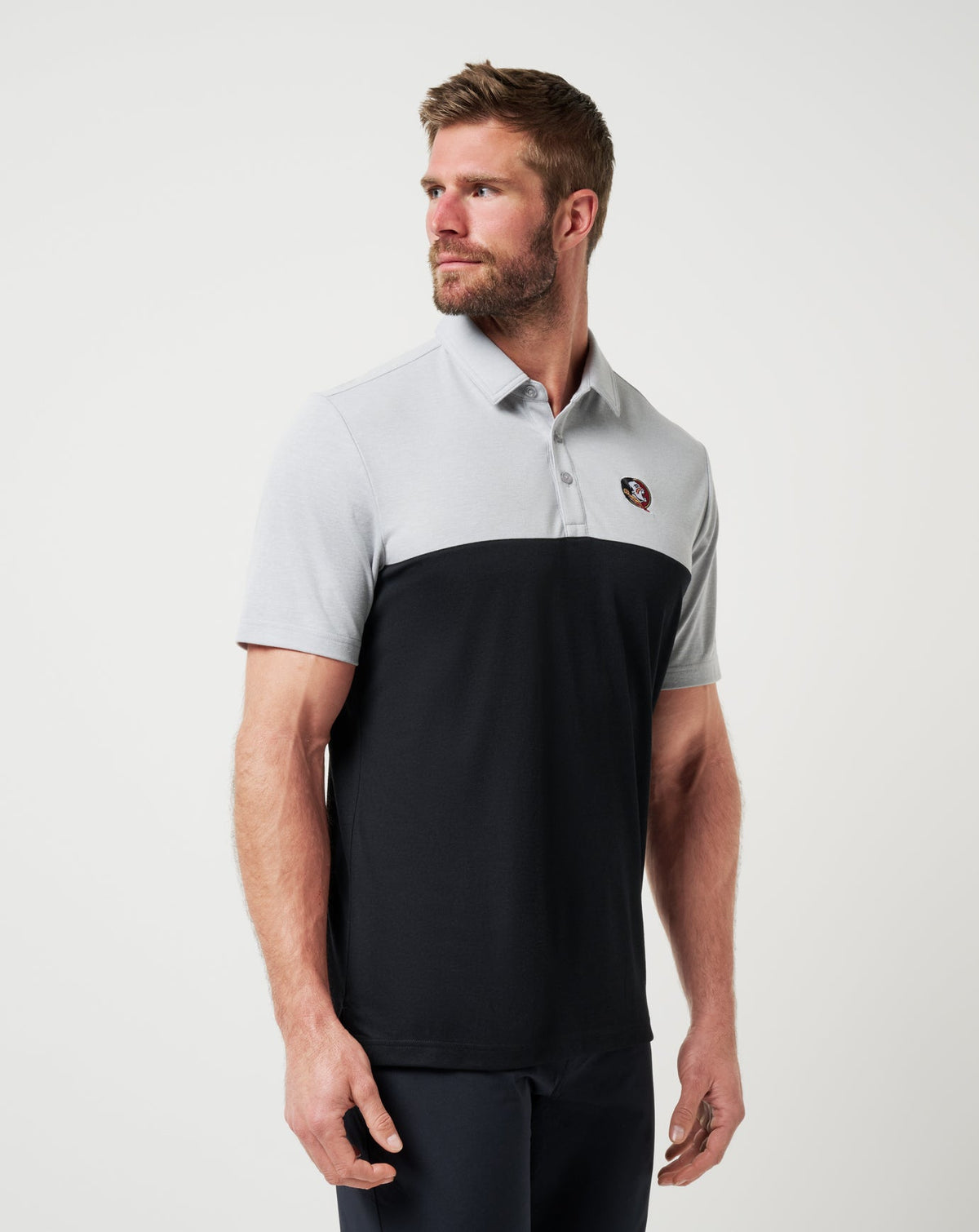 TravisMathew | FSU Drop Back Polo - Heather Grey/Black