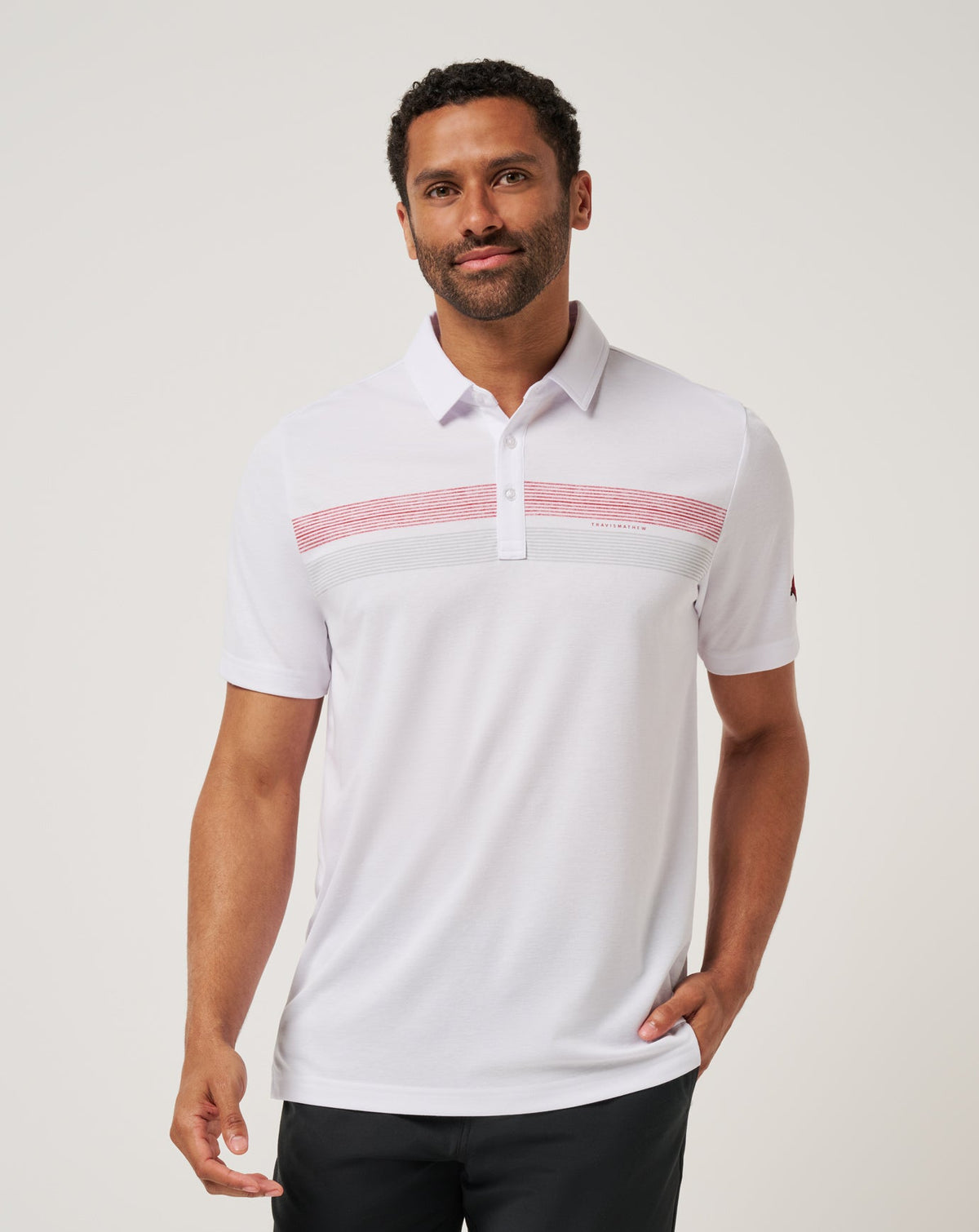 TravisMathew | Arkansas Top Recruit Polo - White/Crimson