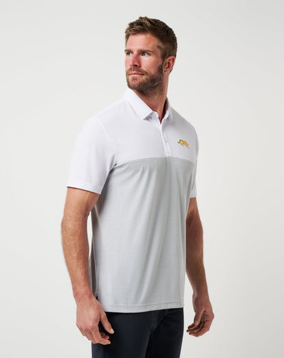 TravisMathew | LSU Drop Back Polo - White/Heather Grey
