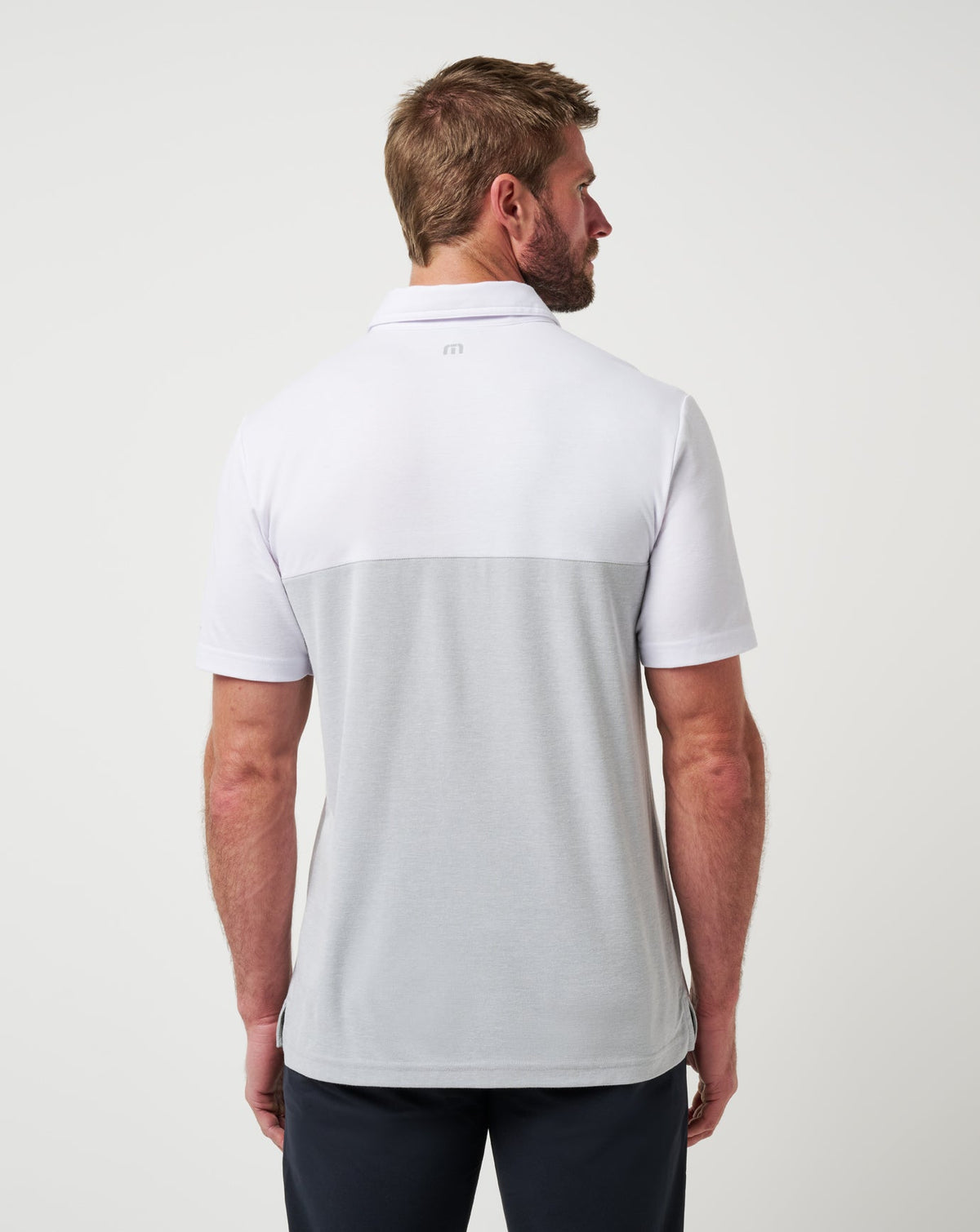 TravisMathew | LSU Drop Back Polo - White/Heather Grey