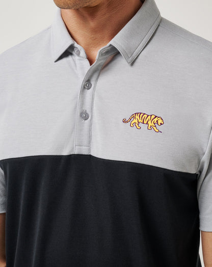 TravisMathew | LSU Drop Back Polo - Heather Grey/Black
