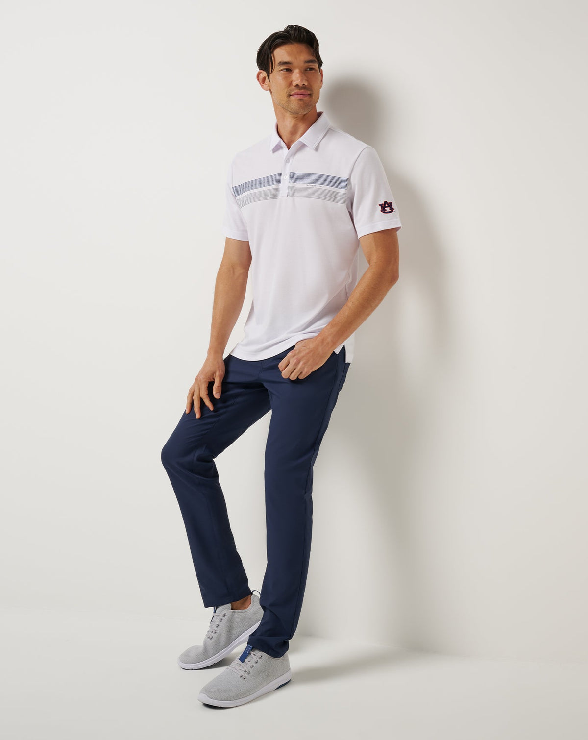 TravisMathew | Auburn Top Recruit Polo - White/Navy