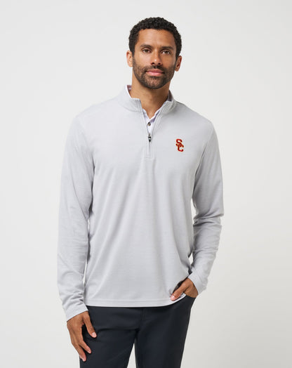 TravisMathew | USC Time To Tailgate Quarter Zip - Heather Grey