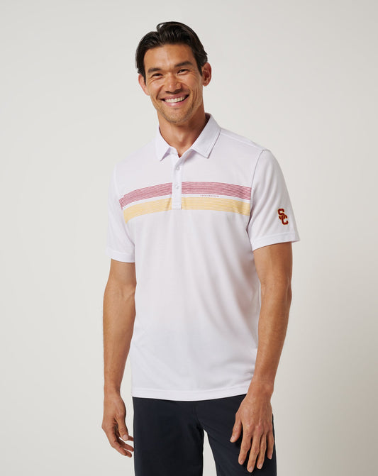 TravisMathew | USC Top Recruit Polo - White/Cardinal