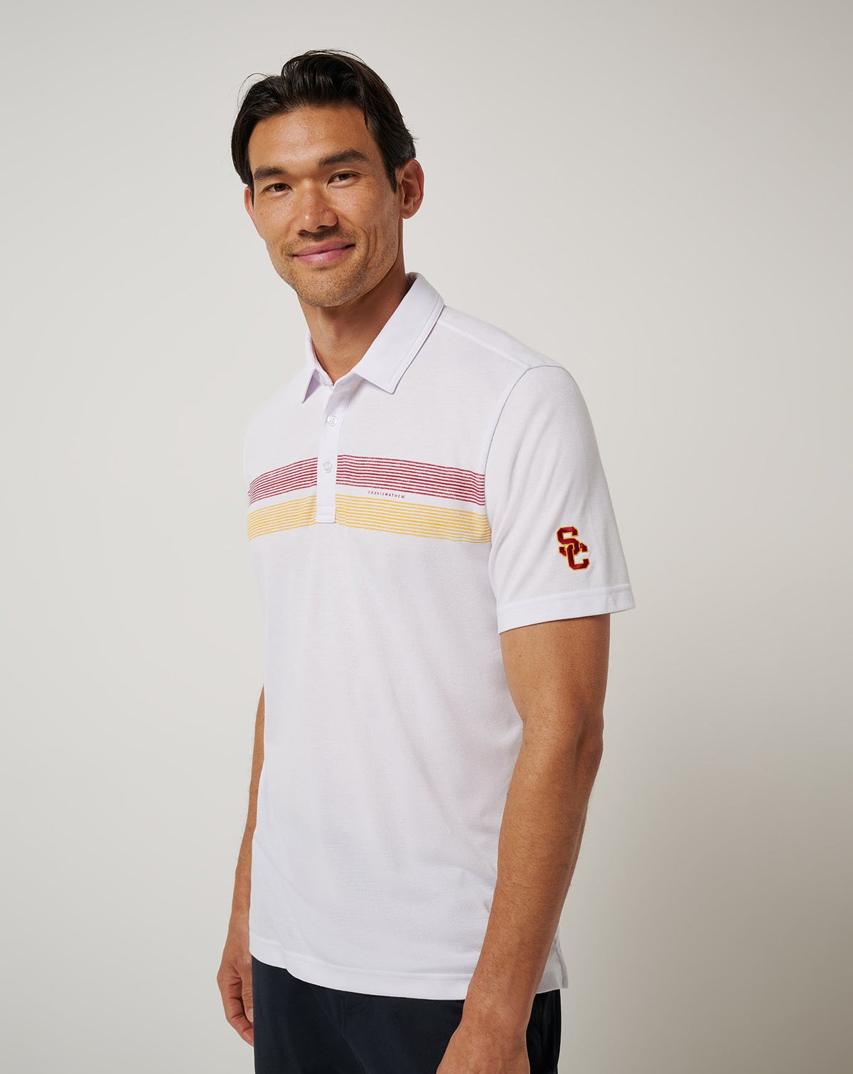 TravisMathew | USC Top Recruit Polo - White/Cardinal