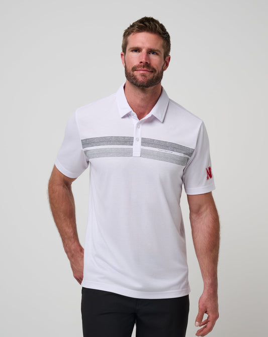 TravisMathew | Nebraska Top Recruit Polo - White/Black
