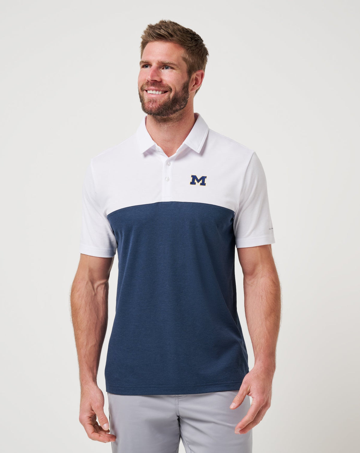 TravisMathew | Michigan Drop Back Polo - White/Navy