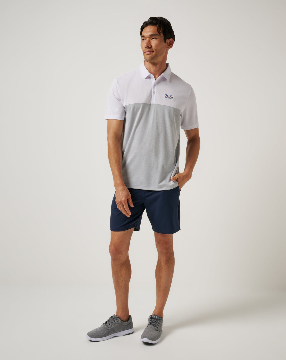 TravisMathew | UCLA Drop Back Polo - White/Heather Grey