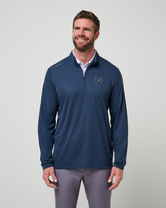 TravisMathew | Michigan Time To Tailgate Quarter Zip - Navy