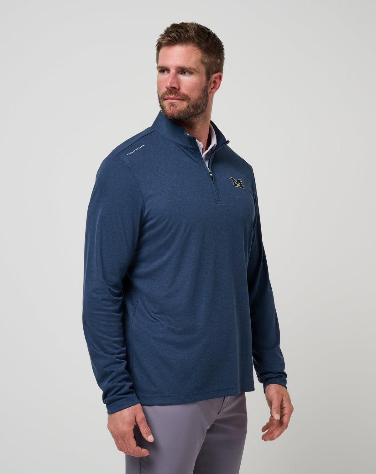 TravisMathew | Michigan Time To Tailgate Quarter Zip - Navy