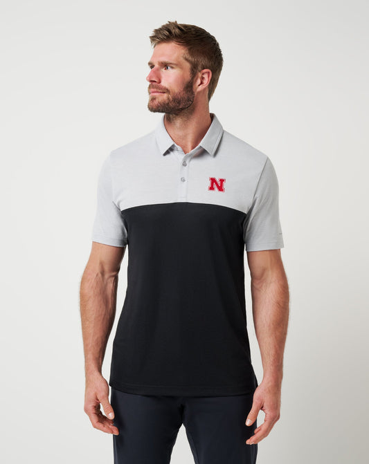 TravisMathew | Nebraska Drop Back Polo - Heather Grey/Black