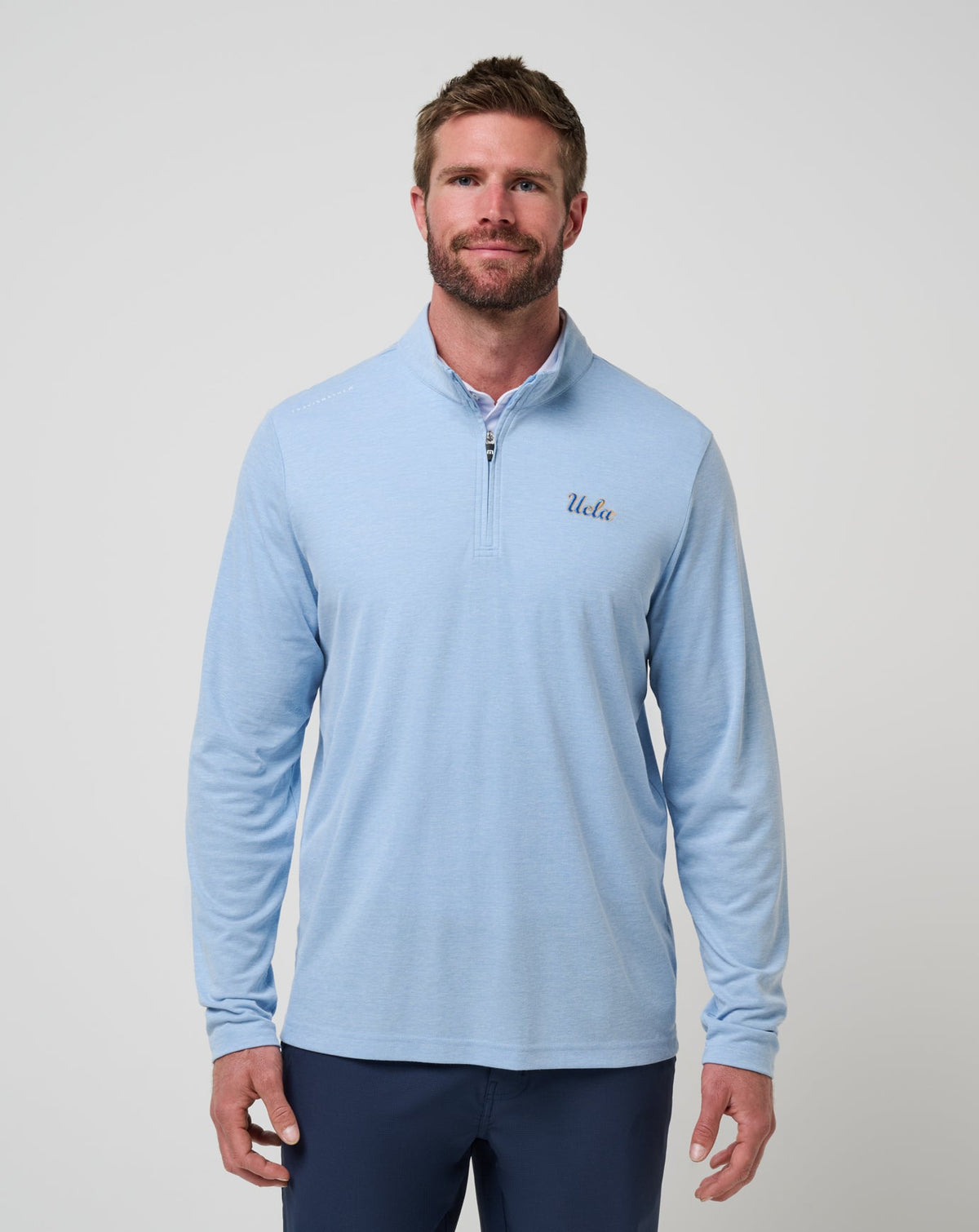 TravisMathew | UCLA Time To Tailgate Quarter Zip - Heather Blue
