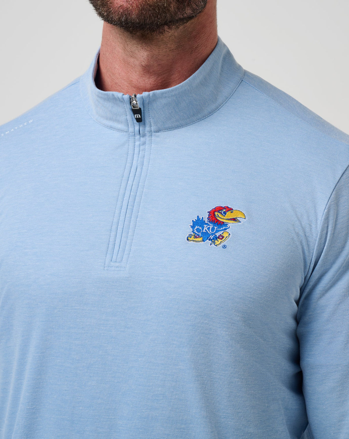 TravisMathew | Kansas Time To Tailgate Quarter Zip - Heather Blue