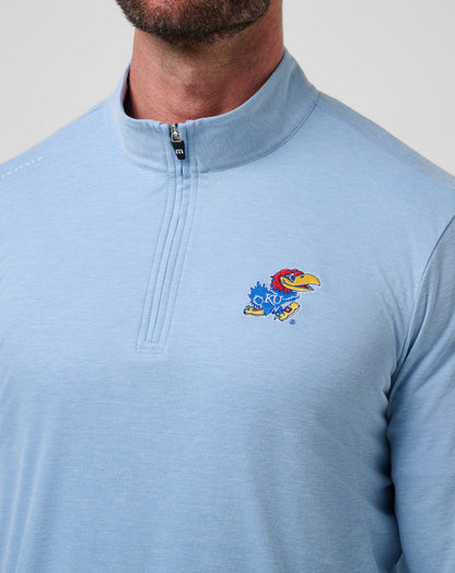 TravisMathew | Kansas Time To Tailgate Quarter Zip - Heather Blue