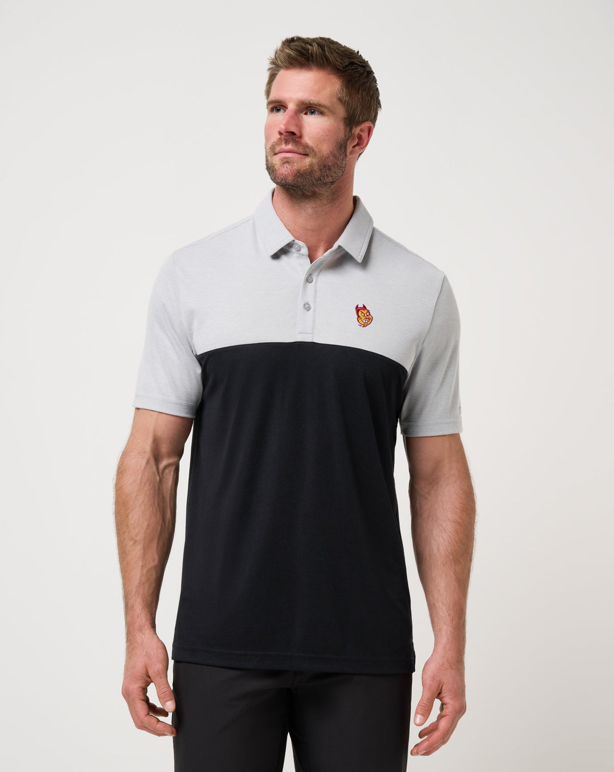 TravisMathew | ASU Drop Back Polo - Heather Grey/Black