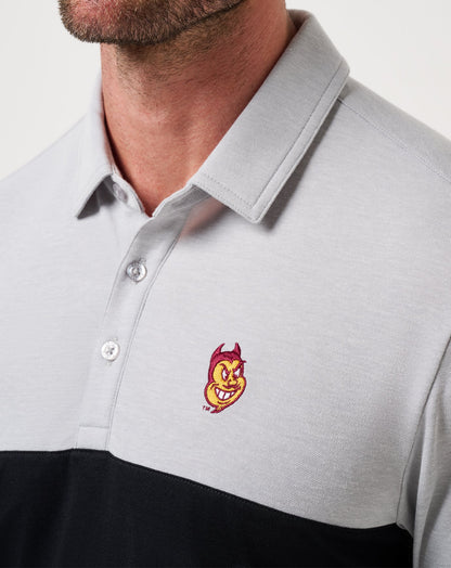 TravisMathew | ASU Drop Back Polo - Heather Grey/Black