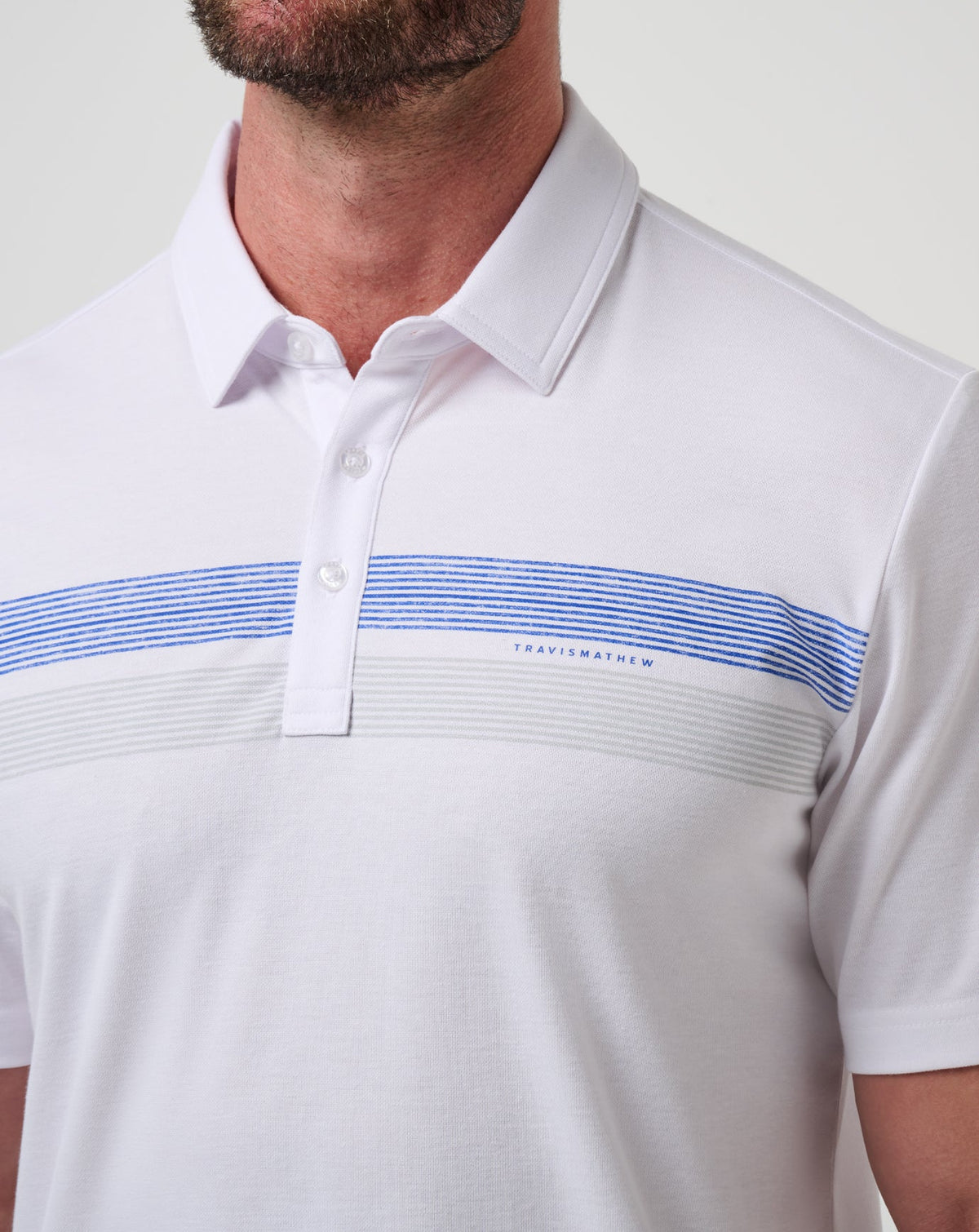 TravisMathew | Kansas Top Recruit Polo - White/Blue