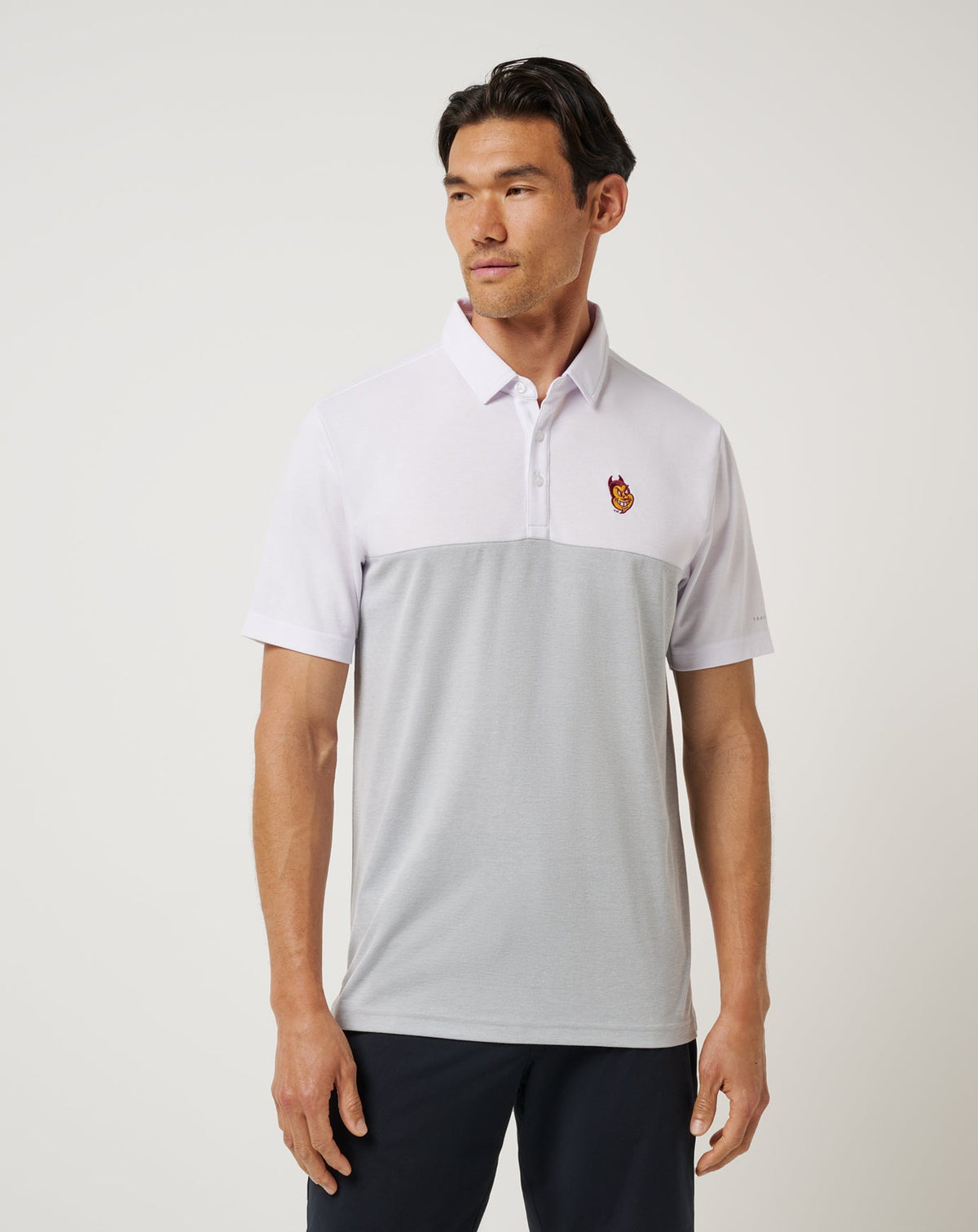 TravisMathew | ASU Drop Back Polo - White/Heather Grey