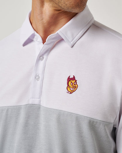 TravisMathew | ASU Drop Back Polo - White/Heather Grey