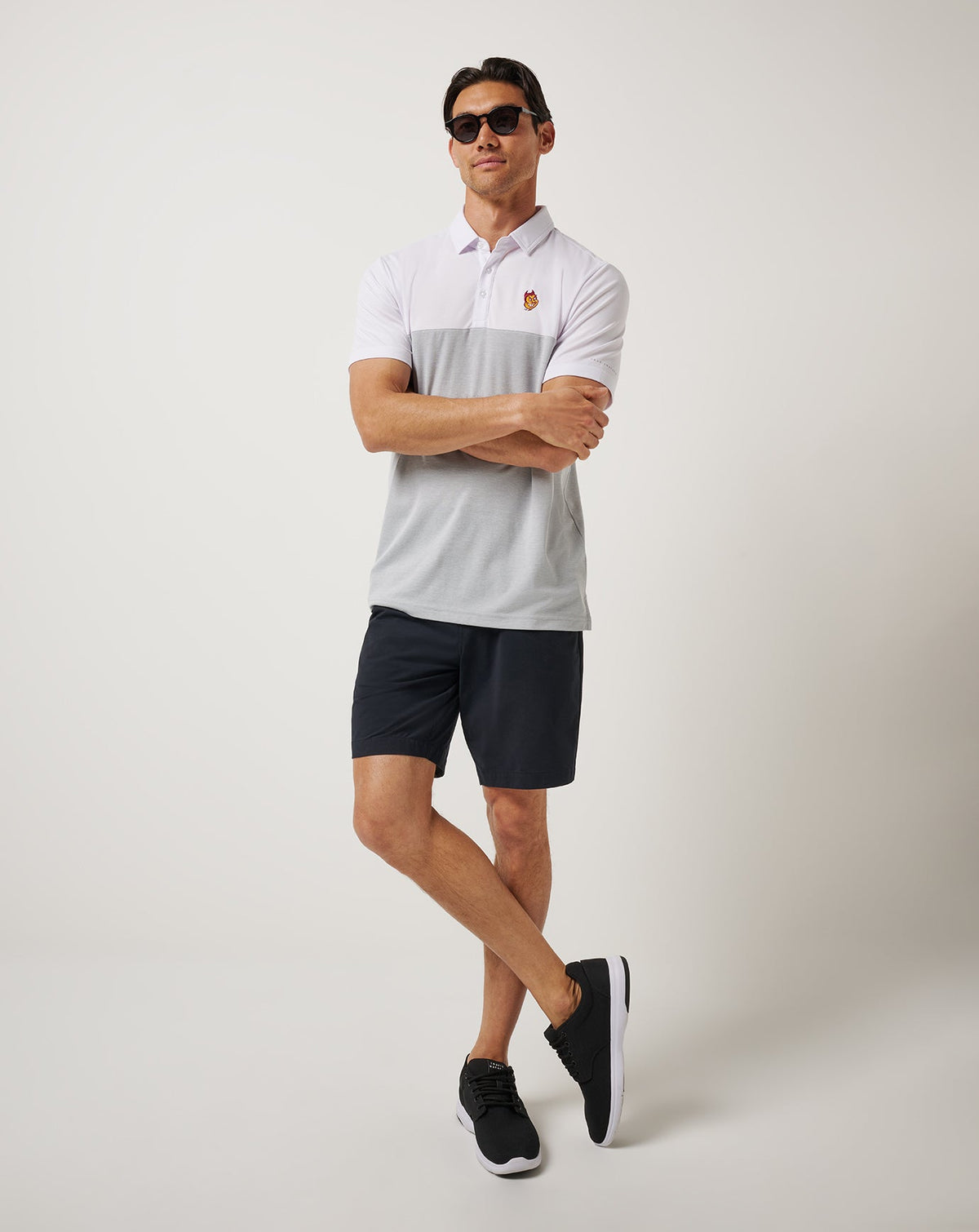 TravisMathew | ASU Drop Back Polo - White/Heather Grey