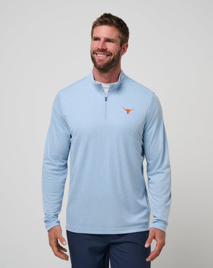 TravisMathew | UT Austin Time To Tailgate Quarter Zip - Heather Blue