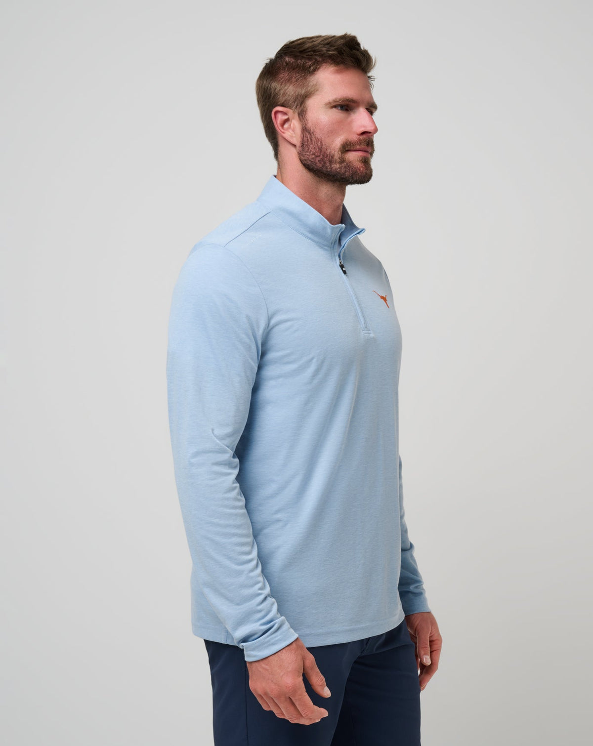 TravisMathew | UT Austin Time To Tailgate Quarter Zip - Heather Blue